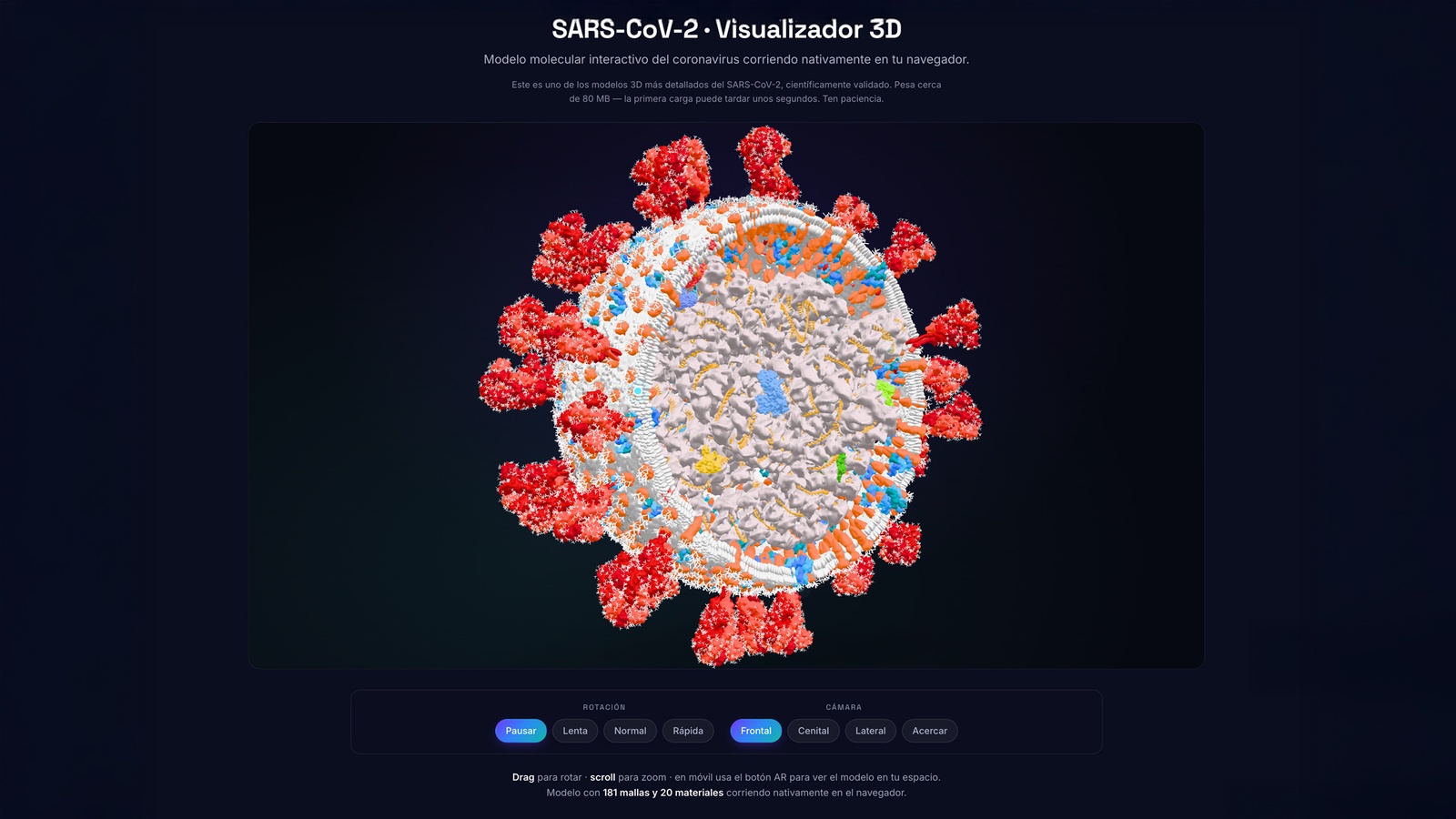 SARS-CoV-2 · Visualizador 3D