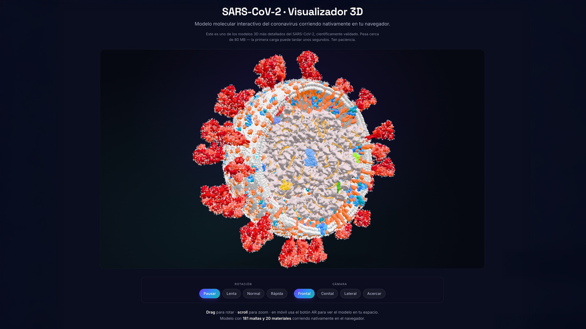SARS-CoV-2 · Visualizador 3D